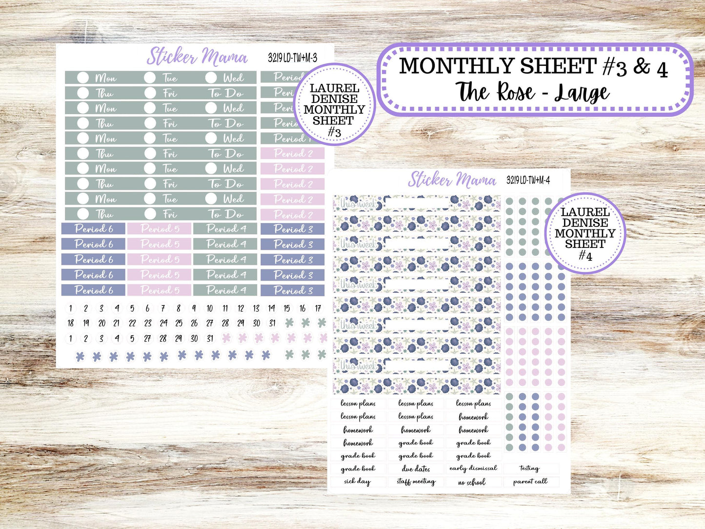 Laurel Denise Valerie Planner Stickers | LD Teacher Week + Month Planner Kit | August 3219 Tropical Trinkets | 5-26