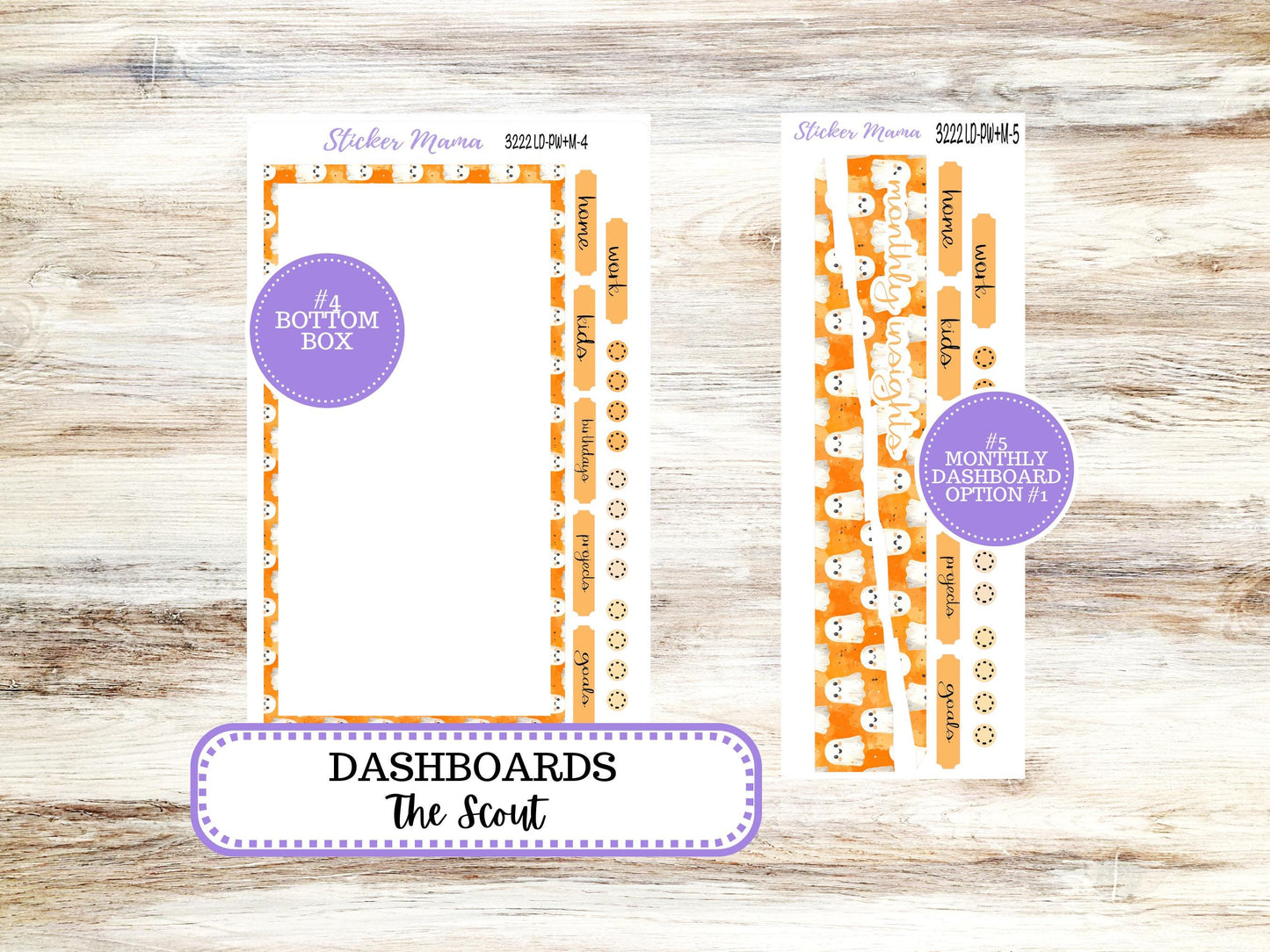 Laurel Denise Large Scout Planner Sticker Kit | Portrait Weekly + Monthly | October Cozy Ghost 3222 | 7-26