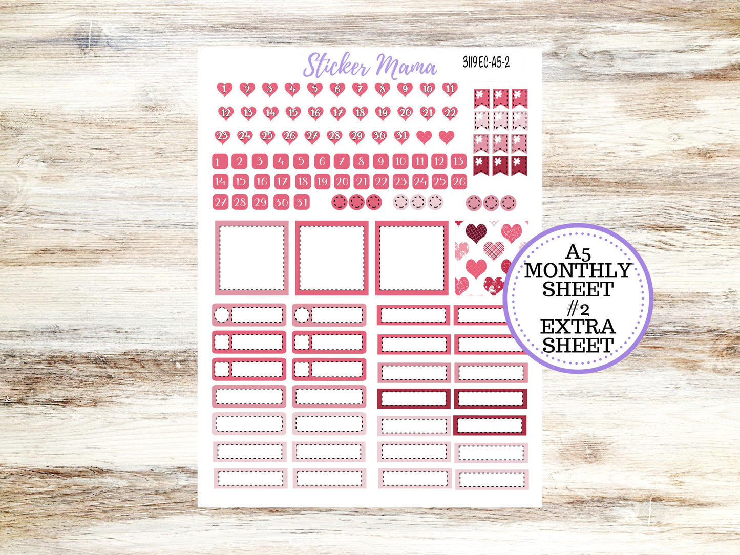 ERIN CONDRE Monthly Kit-3119 || A5 || EC A5 Stickers  || - ec FebruaryMonthly Kit - Monthly Planner Kits - Monthly Budget