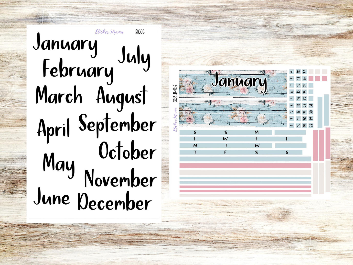 Banner Set || Laurel Denise Large Rose || 4 Column || Monthly Header Kit
