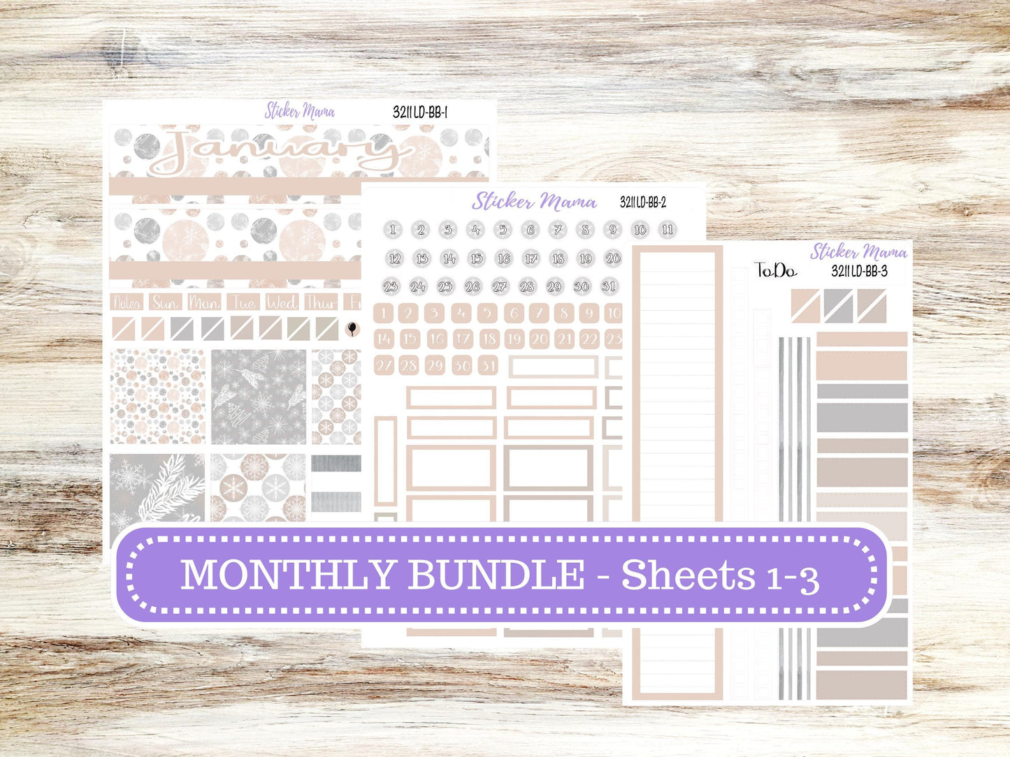 LD BOOK-BOUND Planner Kit #3211 || The Mae || The Kristy || Pastel Wonderland || January Laurel Denise Sticker Kit ||  10-25