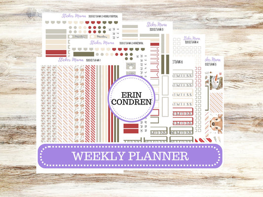 ERIN CONDREN Weekly Planner Kit WK-3210 || December || Weekly Planner Sticker Kit || Erin Condren || Frosty Friends || 9-25