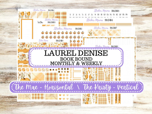 Laurel Denise Mae and Kristy Planner Sticker Kit | Book-Bound | BookBound | Floral Harvest November #3116 |  9-25