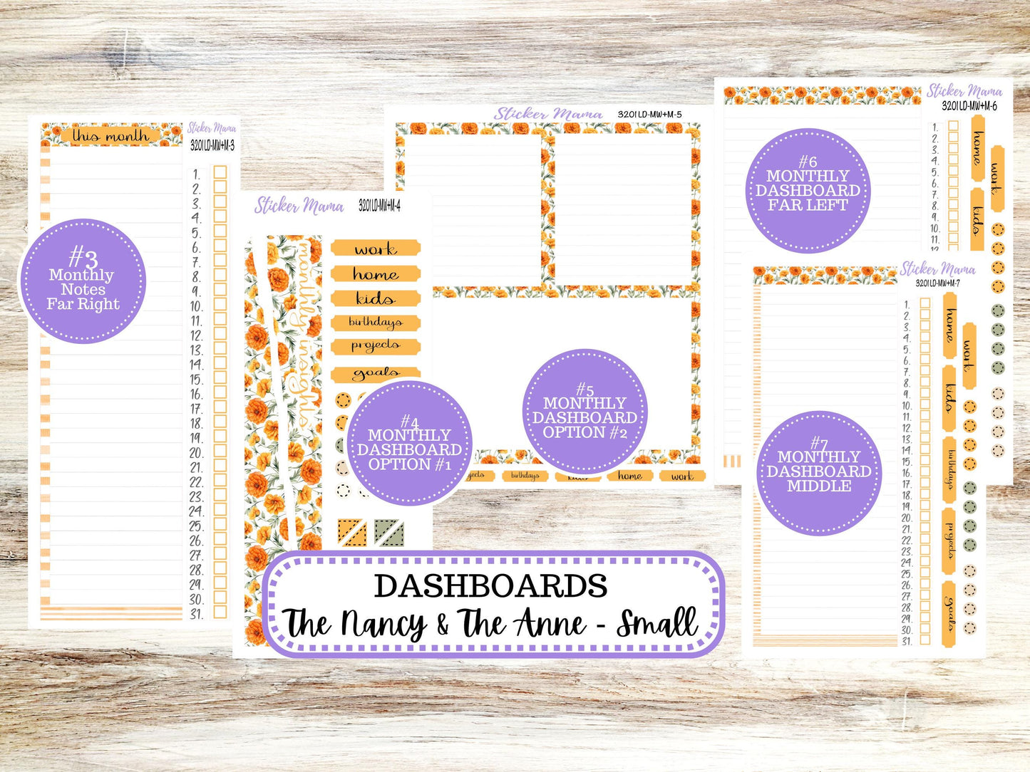 Laurel Denise Small Anne and Nancy Planner Sticker Kit | Small Week + Month | Choose your own Month 3201 Fall Colors | 5-26