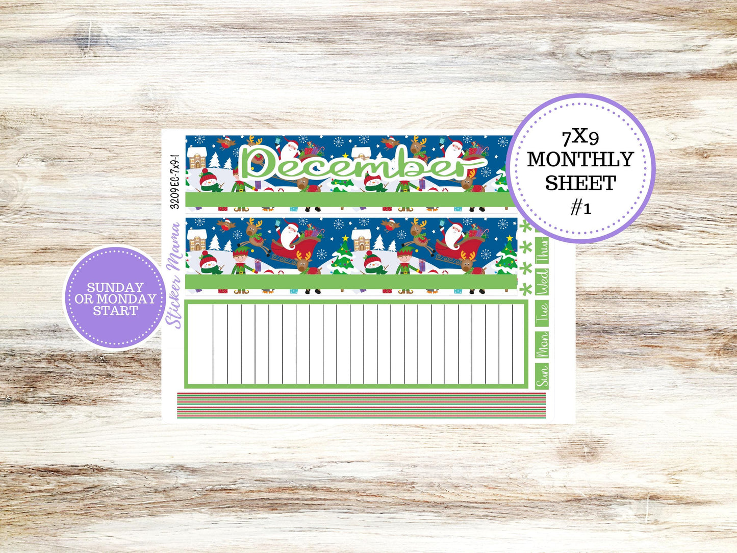 ERIN CONDREN Monthly Kit-3209 || 7X9 || Jolly Pines - 7x9 ec December Monthly Kit - December Monthly Planner Kits -  Monthly Pages