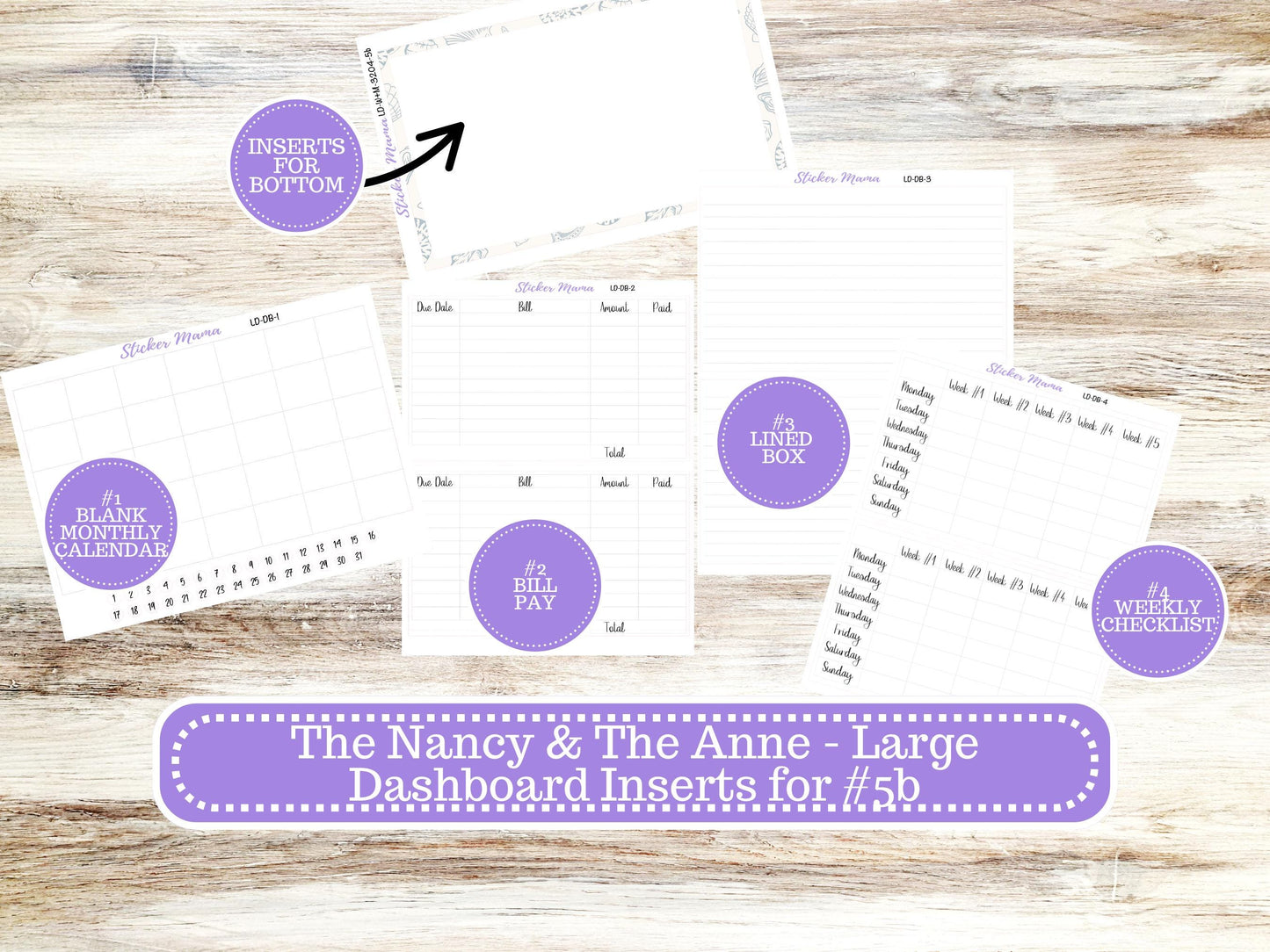 LD “The Nancy & Anne” Large || Week + Month PLANNER Monthly Kit #3213 || Horizontal Vertical Kit || March Lucky Blossom || 10-25