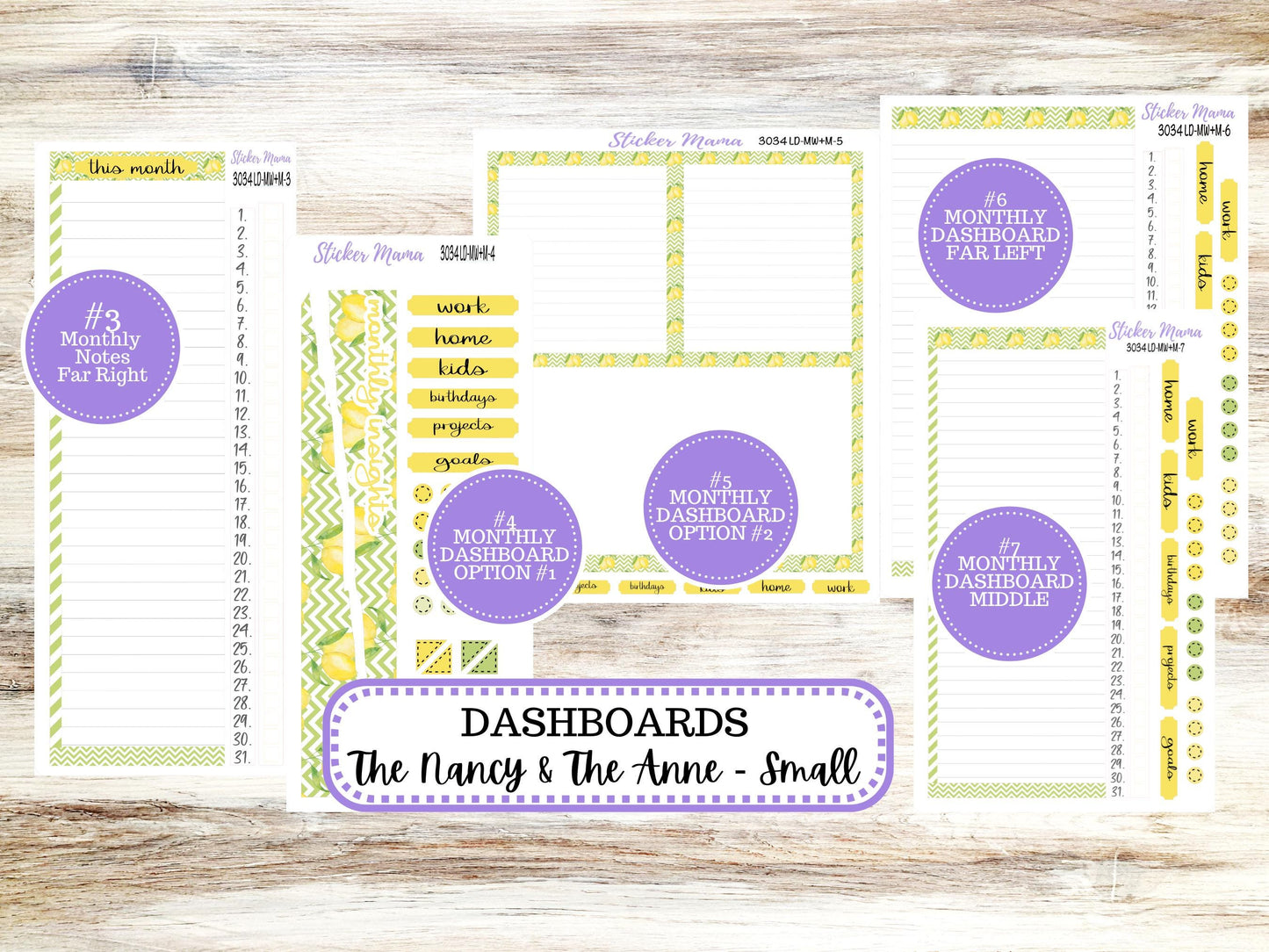 LD SMALL "The Anne" & "The Nancy" || MINI Week + Month Planner #3034 Fresh Squeeze || Laurel Denise Horizontal Vertical || 11-25