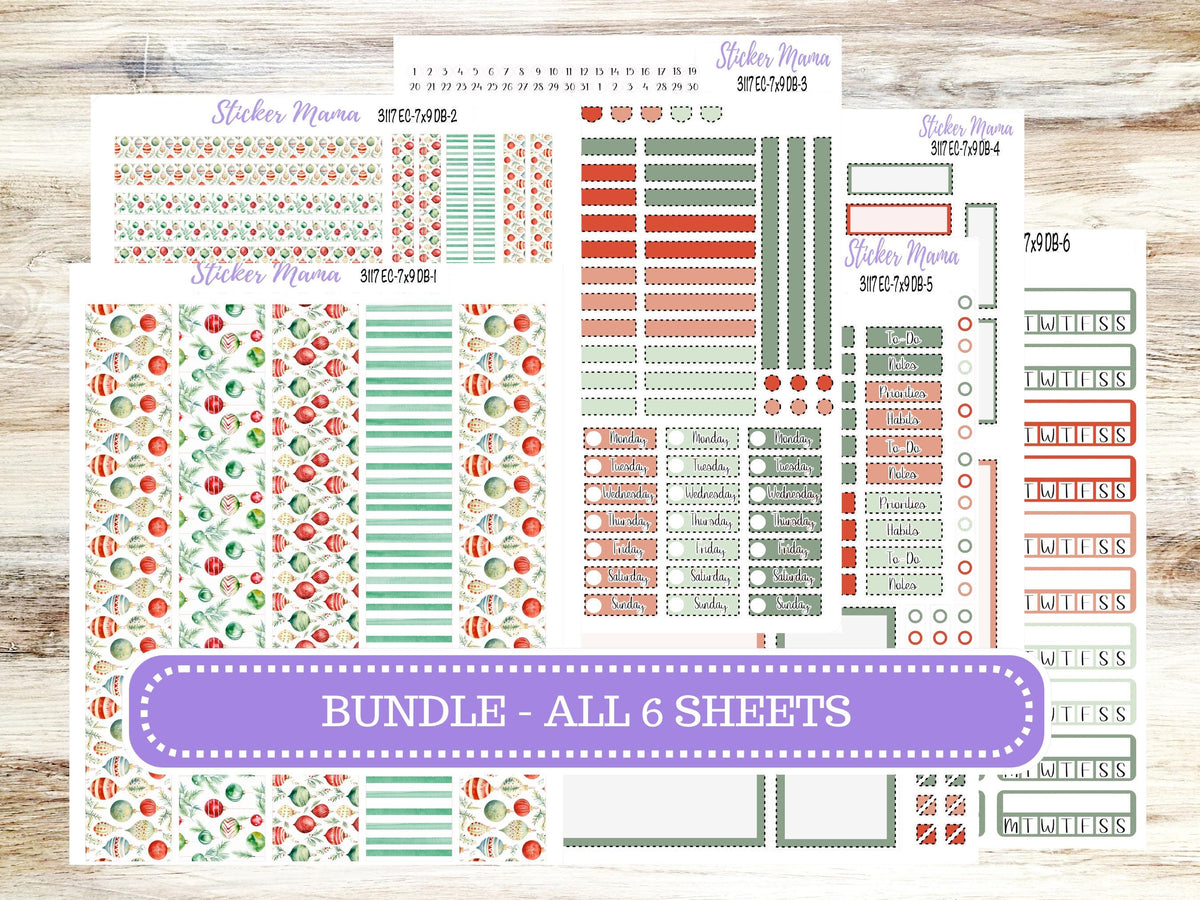 Erin Condren Dashboard Planner Kit 3117 | December Jolly Jewels | 9-26