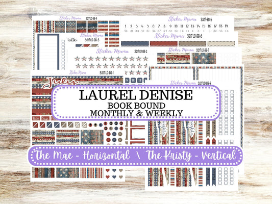 Laurel Denise Mae and Kristy Planner Sticker Kit | Book-Bound | July 3217 Old Glory | 4-26