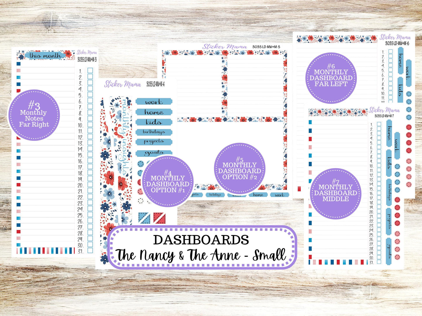 Laurel Denise Small Anne and Nancy Planner Sticker Kit | July American Dream 3035 | 4-26