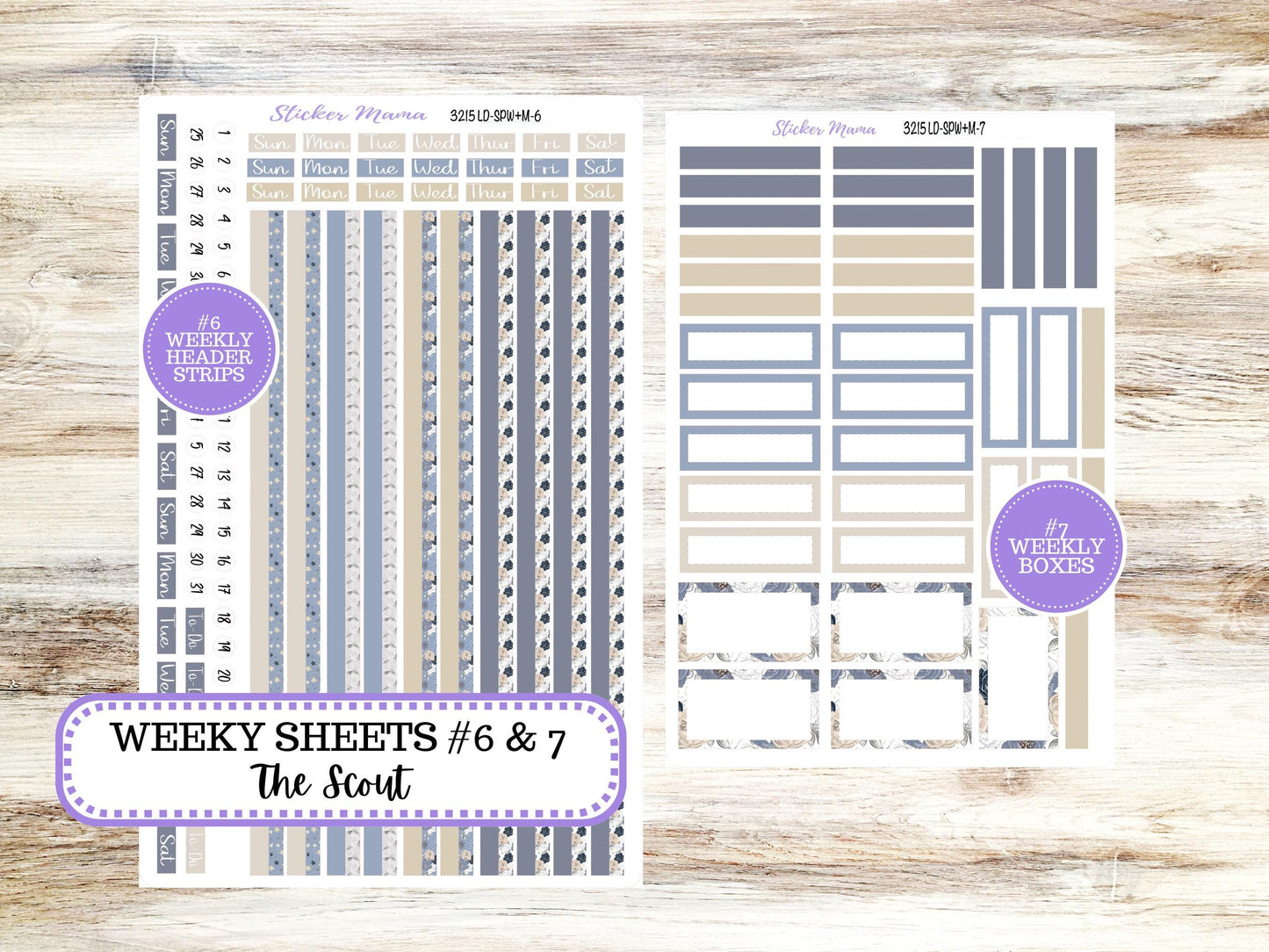 Laurel Denise Small Scout Planner Sticker Kit | Portrait Weekly + Monthly | Choose Your Month Charming Roses #3215 | 1-26