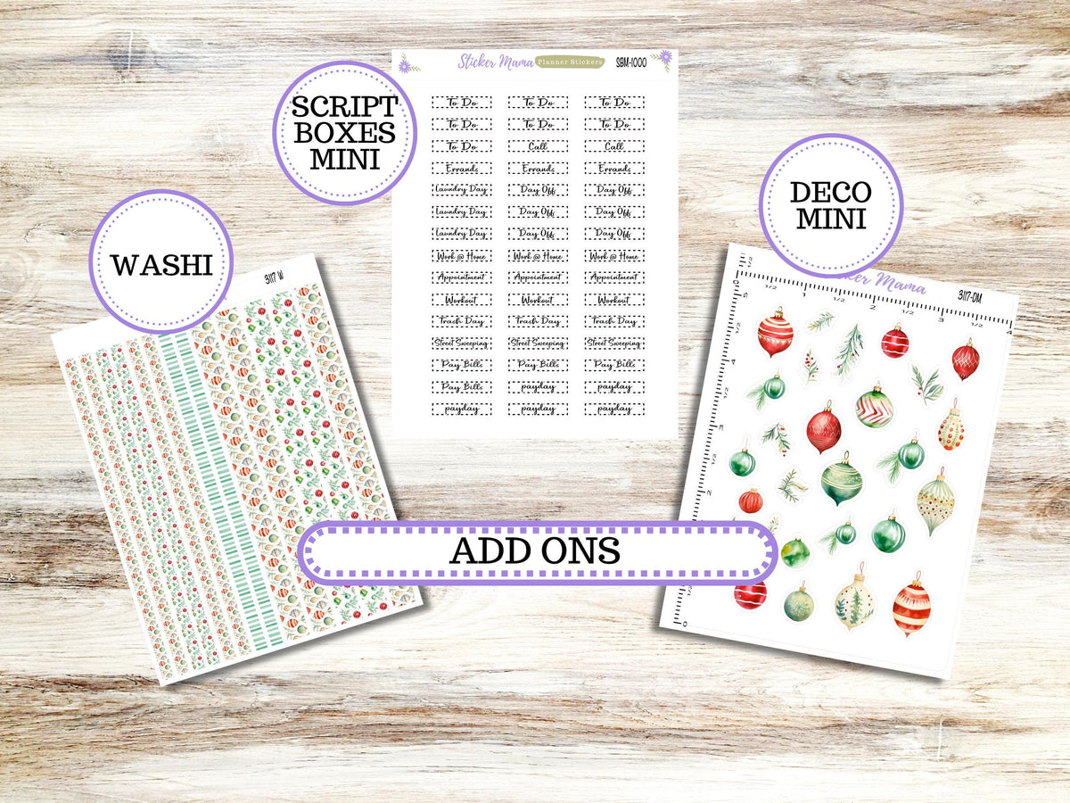 Laurel Denise Small Anne and Nancy Planner Sticker Kit 3117 | December Jolly Jewels | 9-26