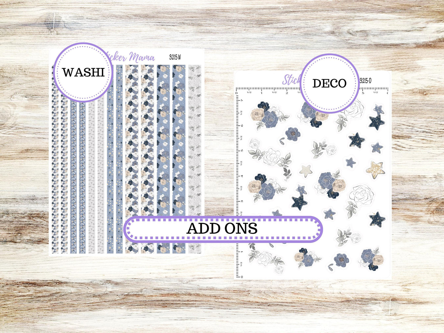 Laurel Denise Valerie Planner Stickers | LD Teacher Week + Month Planner Kit | Month of your Choice #3215 Shabby Chic | 1-26