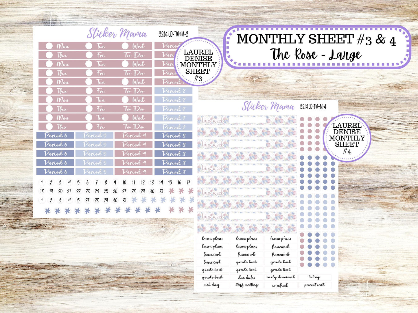 LD "The Valerie" || TEACHER Week + Month Planner Kit #3214 || April Peony Palace || Laurel Denise Teacher Planner | 12-25
