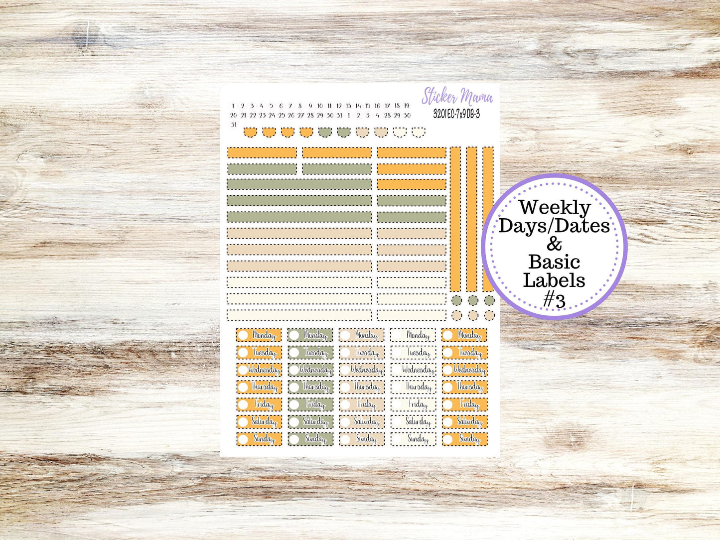 Erin Condren Dashboard Planner Sticker | Kit DB-3201 Fall Colors