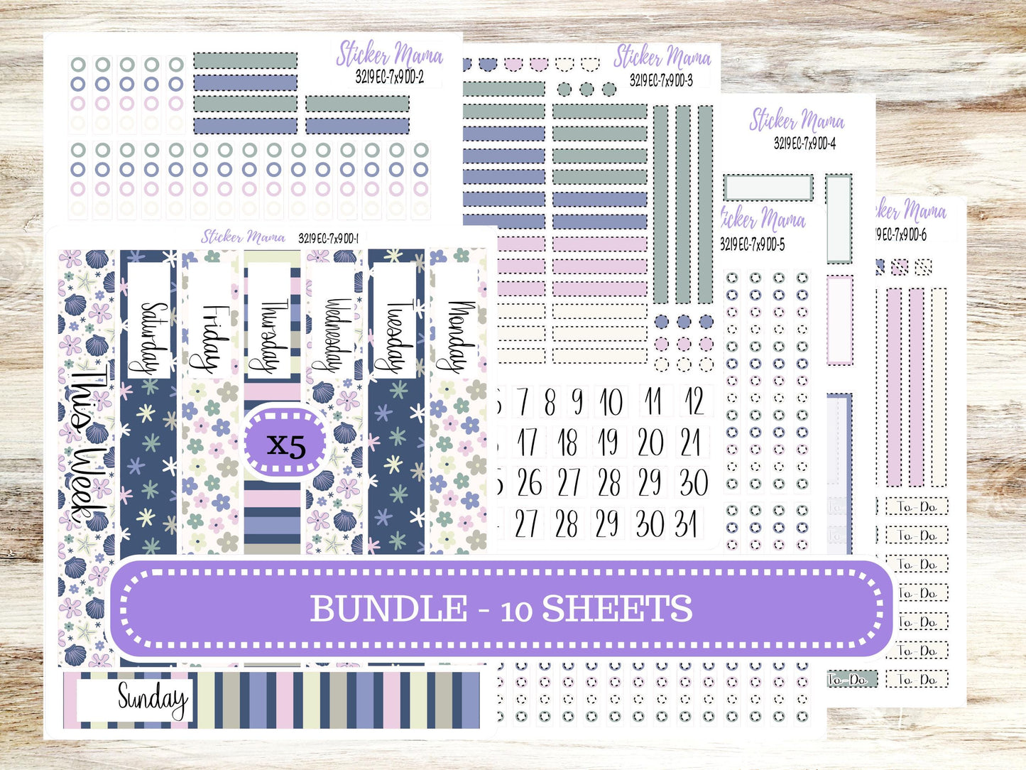 Erin Condren Daily Duo Planner Sticker Kit | 3219 Tropical Trinkets
