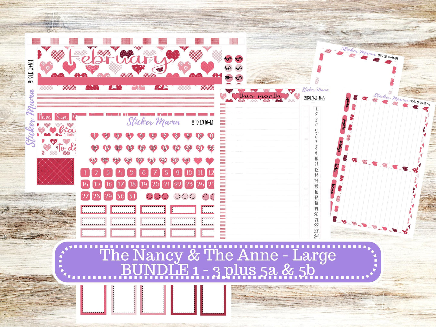 LD “The Nancy & Anne” Large || Week + Month PLANNER Monthly Kit #3119 || Laurel Denise Horizontal Vertical Kit || February || 10-25