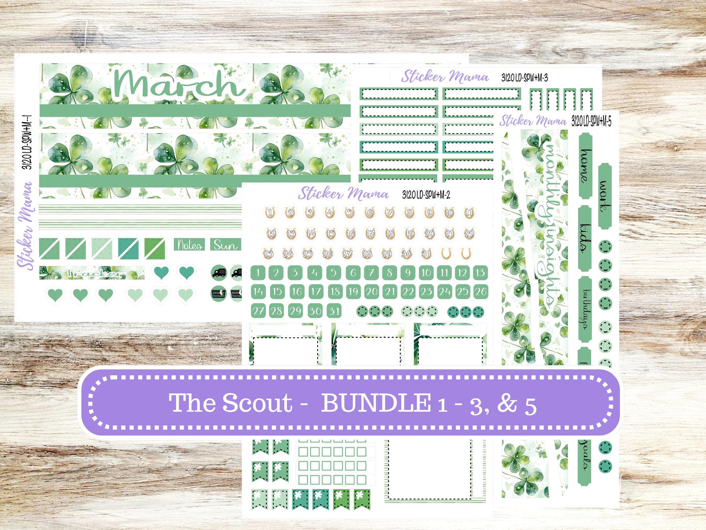 LD Small "The Scout" || PORTRAIT Weekly + Monthly Planner Kit #3120 || March Shamrock Magic || Laurel Denise Kit Portrait  || 11-25