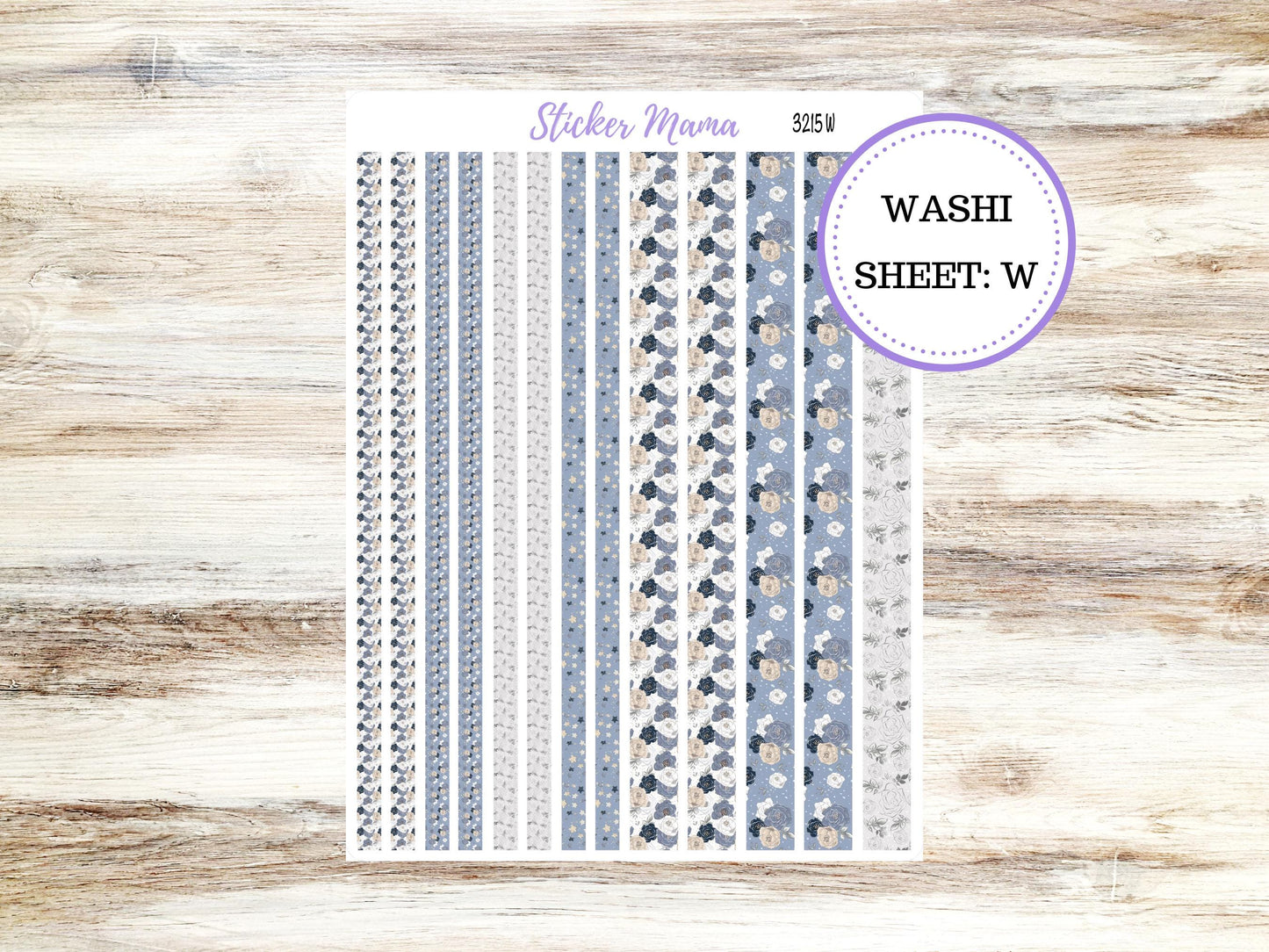 Washi Planner Sticker Sheet | Charming Roses #3215