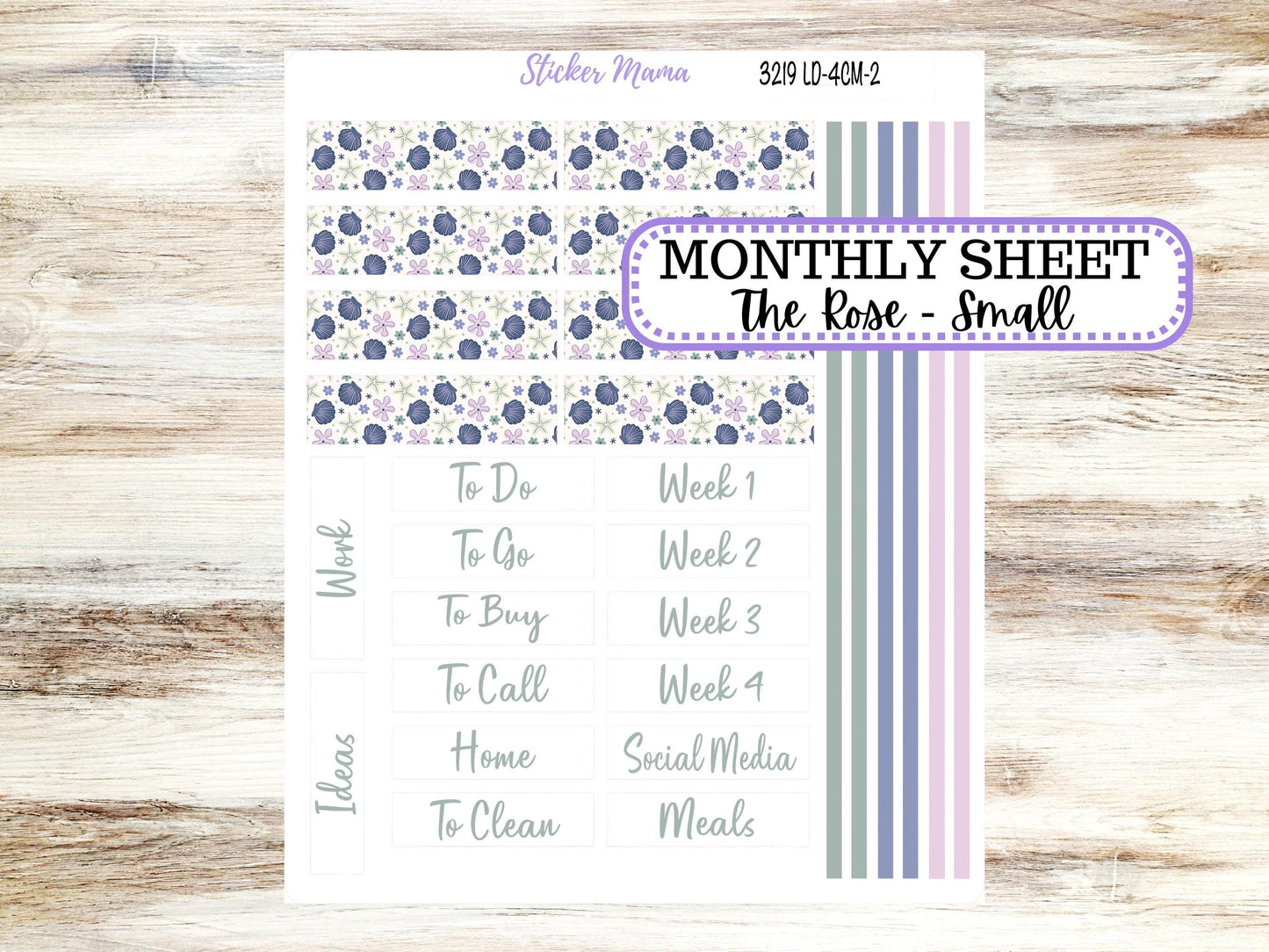 Laurel Denise Small Rose Planner Sticker Kit | 4 Column Mini | Project Mini  | August 3219 Tropical Trinkets | 5-26