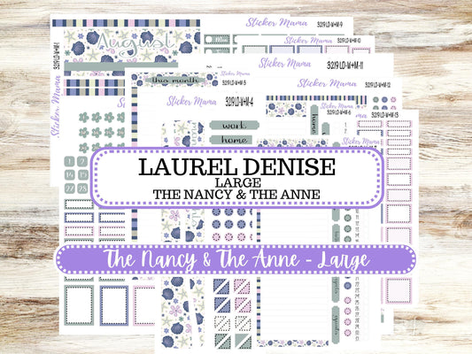 Laurel Denise Large Nancy & Large Anne Planner Sticker Kit | Vertical Horizontal Week + Month | August Tropical Trinkets 3219 | 5-26