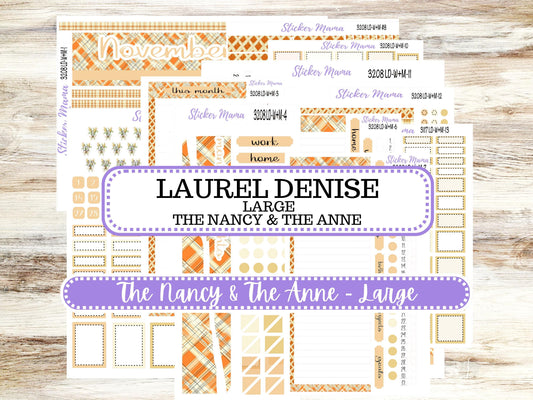 LD “The Nancy & Anne” Large || Week + Month PLANNER Monthly Kit #3208 || Laurel Denise Horizontal Vertical Kit || Fall Fields || 9-25