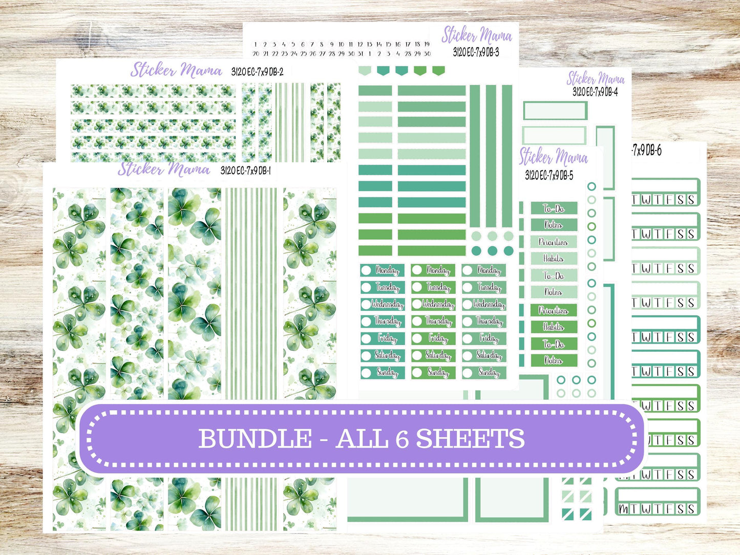 ERIN CONDREN Dashboard Planner Kit DB-3120 || March - Shamrock Magic || Dashboard Planner Sticker Kit || Erin Condren ||