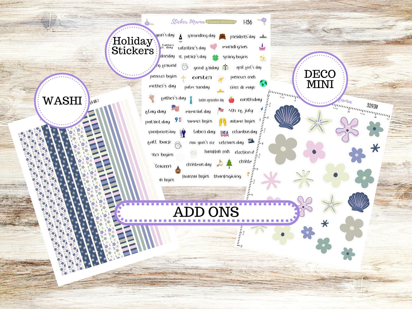 Laurel Denise Small Scout Planner Sticker Kit | Portrait Weekly + Monthly | August Tropical Trinkets 3219 | 5-26