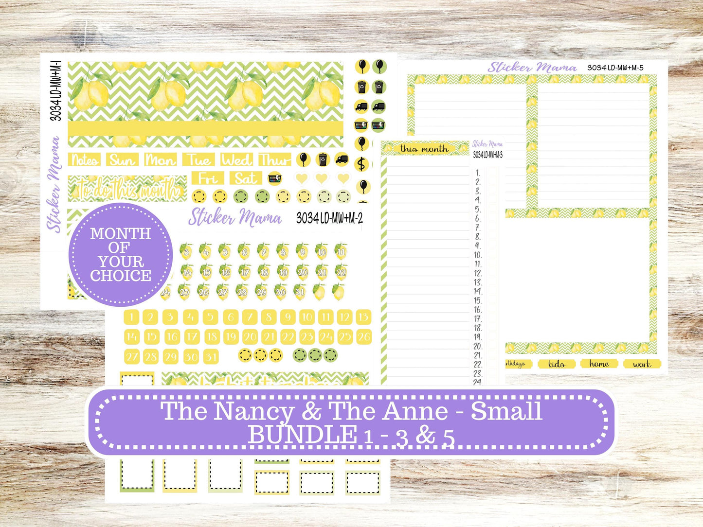 LD SMALL "The Anne" & "The Nancy" || MINI Week + Month Planner #3034 Fresh Squeeze || Laurel Denise Horizontal Vertical || 11-25