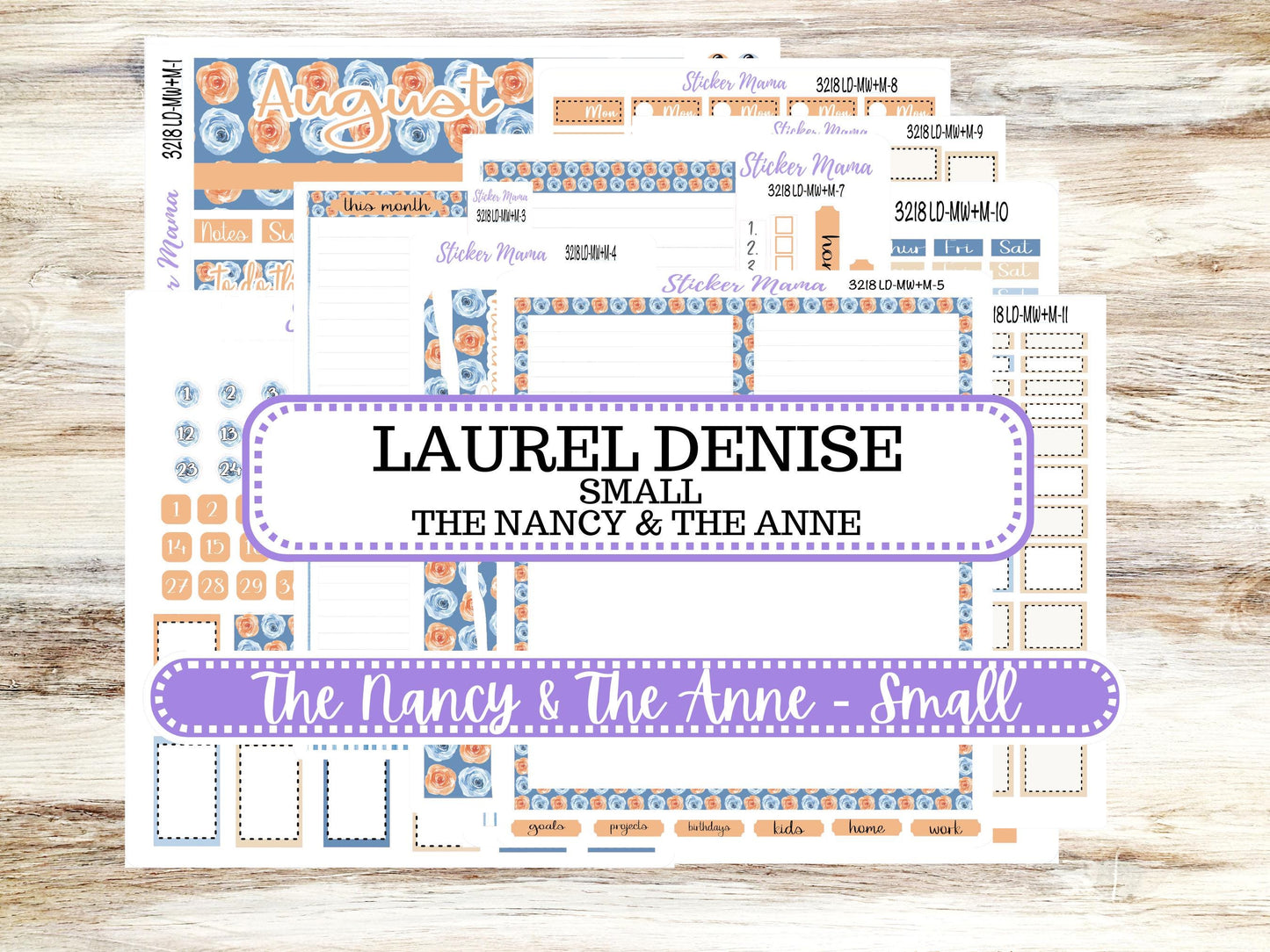 Laurel Denise Small Anne and Nancy Planner Sticker Kit | August 3218 Blossom Breeze | 5-26