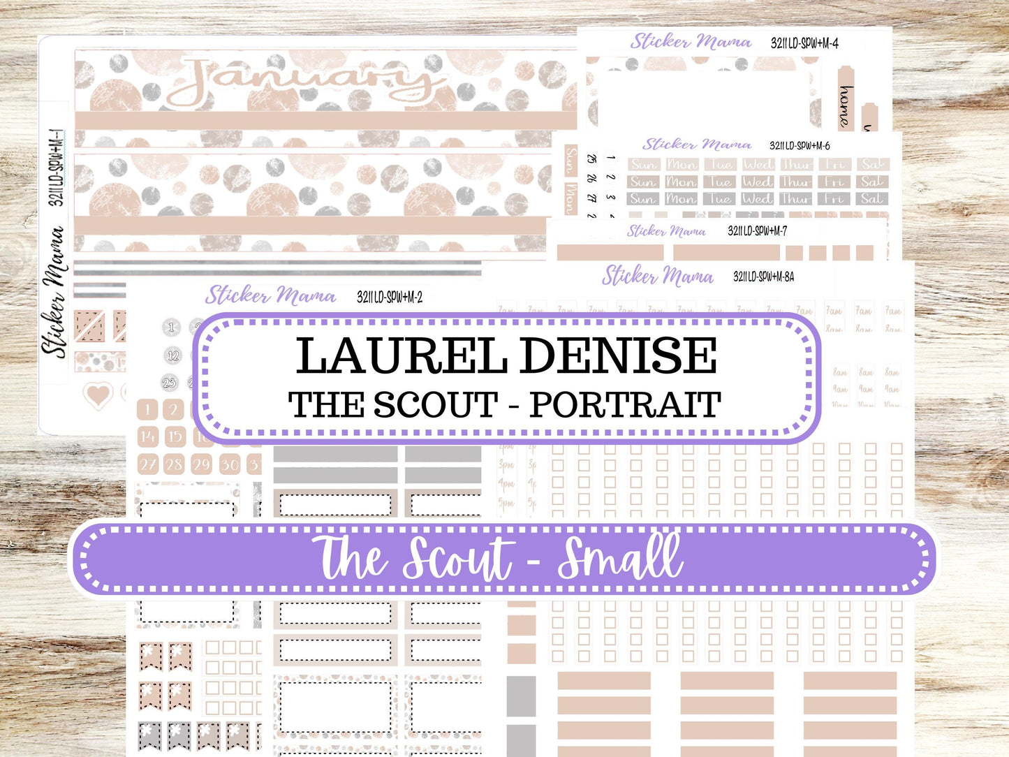 LD Small "The Scout" || PORTRAIT Weekly + Monthly Planner Kit #3211 || Pastel Wonderland  || Laurel Denise Kit Portrait || January || 10-25