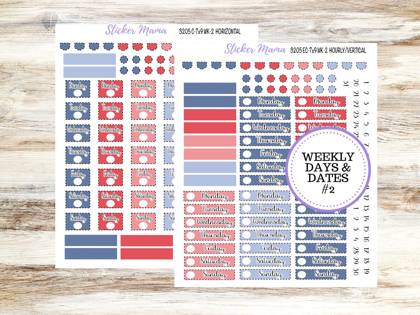 Erin Condren Weekly Planner Kit | Vertical & Hourly Stickers | WK-3205 Patriotic Festivities