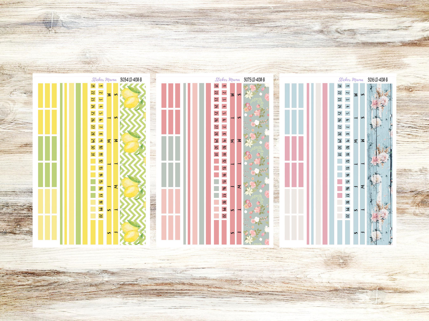 Banner Set || Laurel Denise Small Rose || 4 Column || Monthly Header Kit