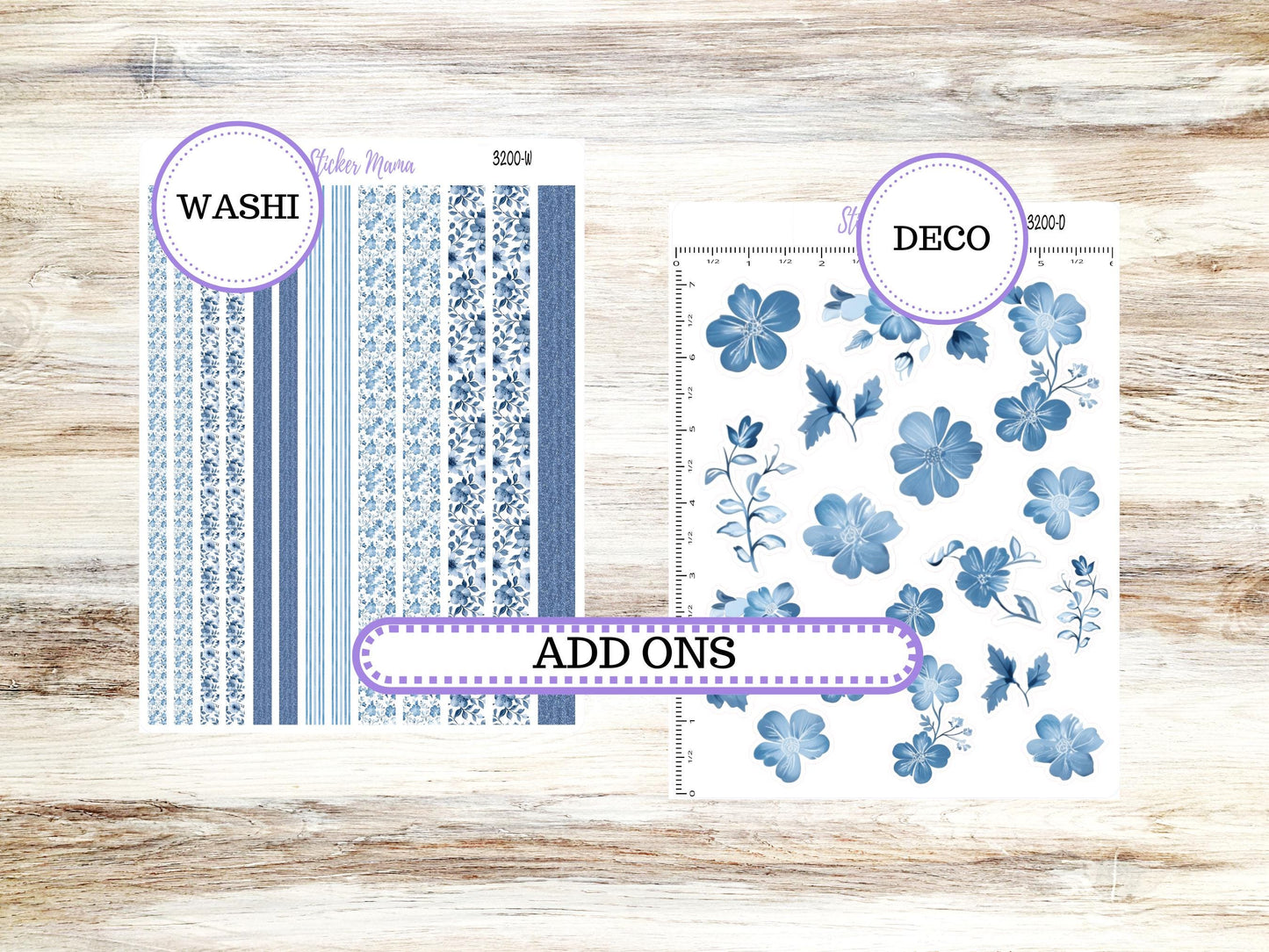 LD "The Valerie" || TEACHER Week + Month Planner Kit #3200 || Choose Your Month Blue Blossom || Laurel Denise Teacher Planner | 12-25