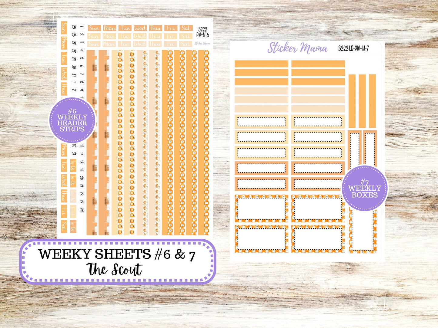 Laurel Denise Large Scout Planner Sticker Kit | Portrait Weekly + Monthly | October Cozy Ghost 3222 | 7-26
