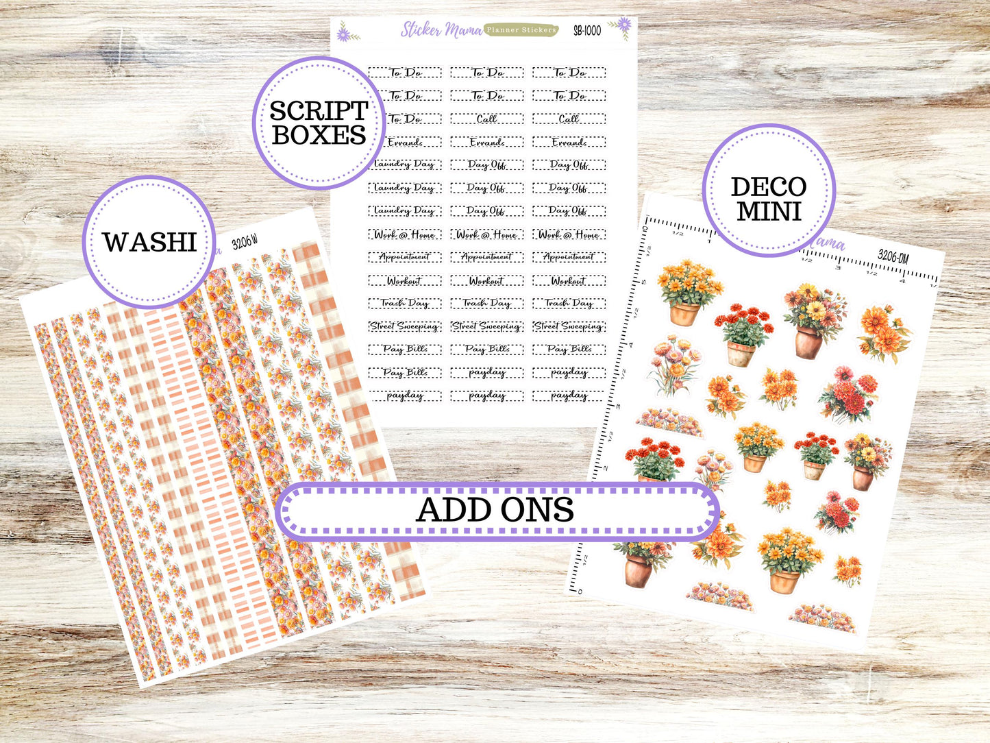 Laurel Denise Small Rose Planner Sticker Kit | 4 Column Mini | Project Mini  | September Falling Colors 3206 | 6-26