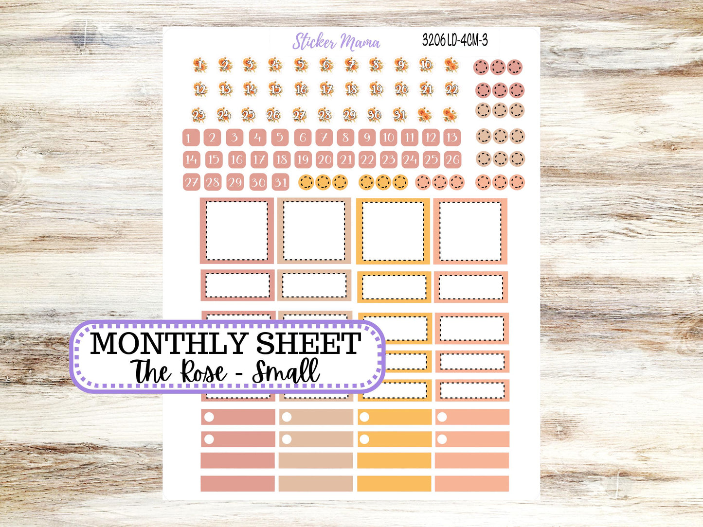 Laurel Denise Small Rose Planner Sticker Kit | 4 Column Mini | Project Mini  | September Falling Colors 3206 | 6-26