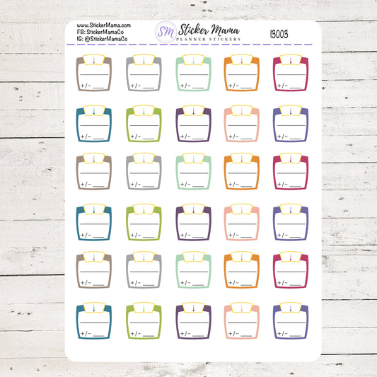I3003 - WEIGHT TRACKER Stickers - Planner Stickers weight tracker sticker track your weight weekly weigh in stickers