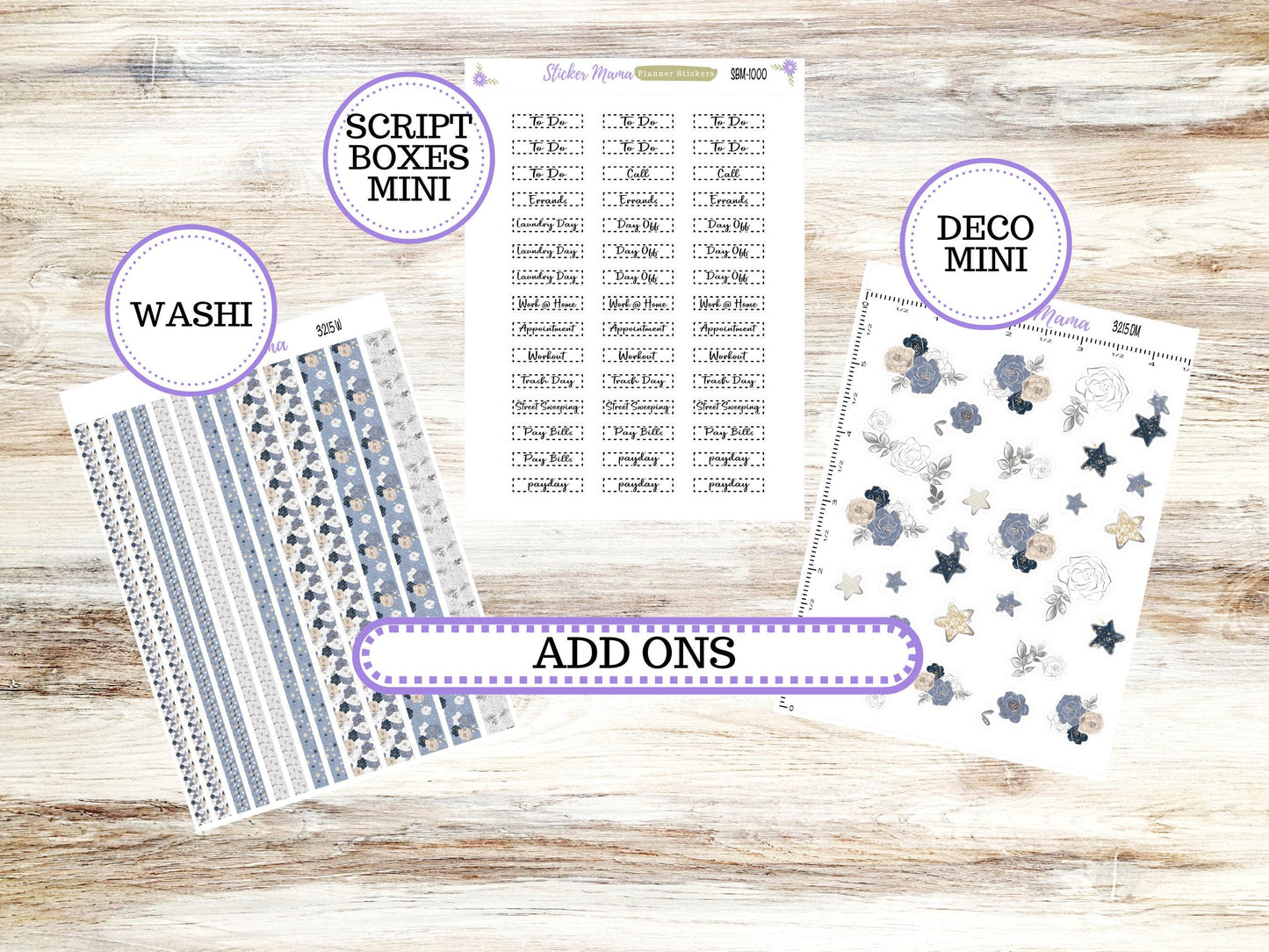 Laurel Denise Small Anne and Nancy Planner Sticker Kit | Small Week + Month | Choose your own Month #3215 Charming Roses | 1-26