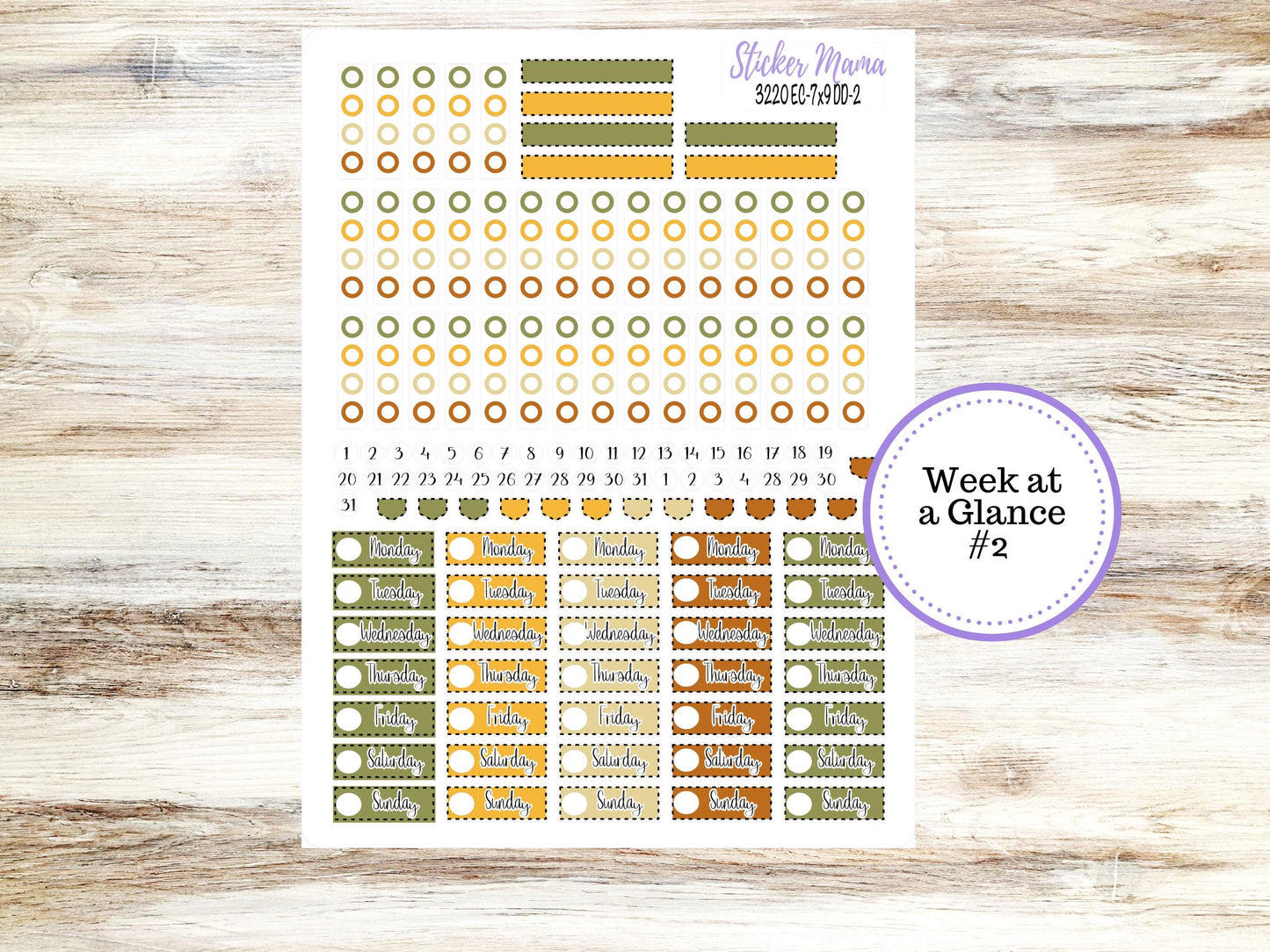 Erin Condren Daily Duo Planner Kit DD 3220 | Sunflower Harvest  | Full Month Kit