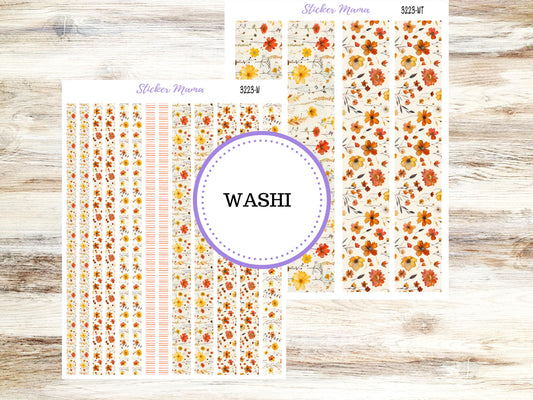 Washi Planner Stickers | 3223 Fall Pressed Flowers