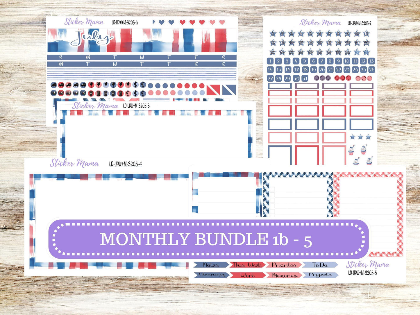 LD POP-UP Week+Month Planner Kit #3205 || Patriotic Festivities || Laurel Denise Kit || Laurel Denise Stickers || April 25