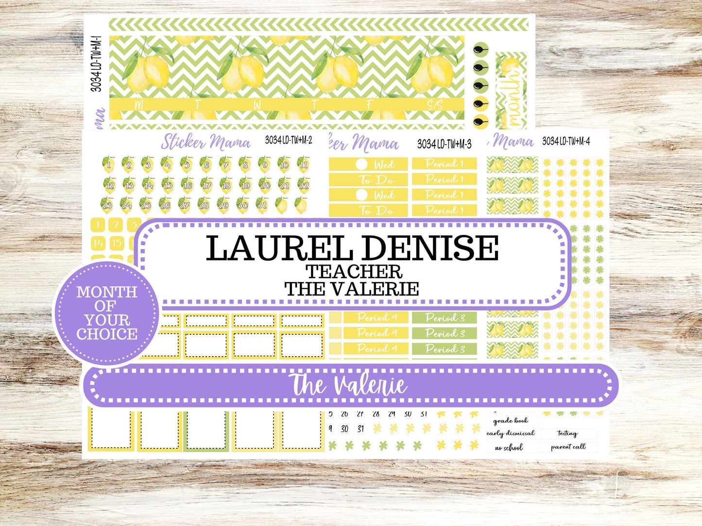 LD "The Valerie" || TEACHER Week + Month Planner Kit #3034 || Fresh Squeeze || Laurel Denise Teacher Planner | 11-25