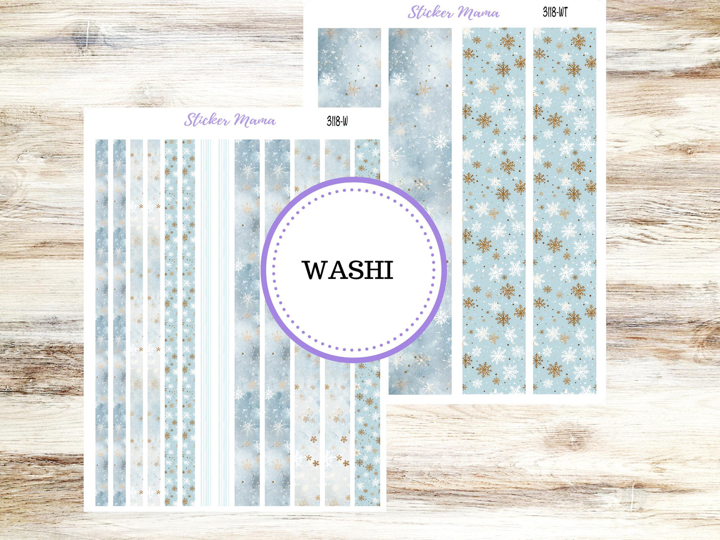 WASHI PLANNER STICKERS || 3118 || Arctic Frost || Washi Stickers || Winter Planner Stickers || Washi for Planners
