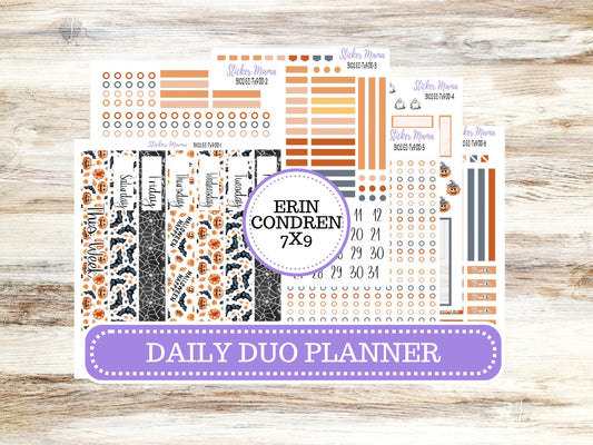 ERIN CONDREN Daily Duo Planner Kit DD-3102 || October - Pumpkin Town || Daily Duo Planner Sticker Kit || Erin Condren ||