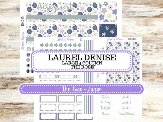 Laurel Denise Large Rose Planner Sticker Kit | 4-COLUMN (formerly project) | August Tropical Trinkets 3219 | 5-26