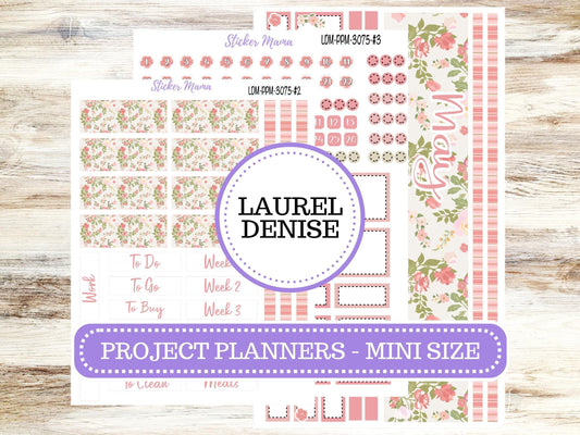 LAUREL DENISE PROJECT Mini Size Planner Kit #3075 || Shabby Chic Roses || Laurel Denise Kit || Laurel Denise Stickers