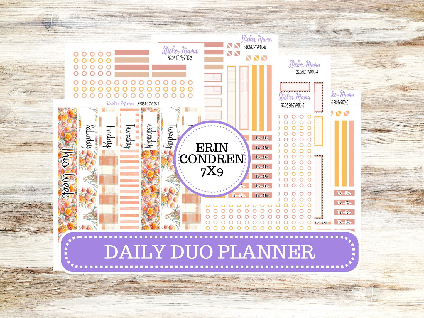 Erin Condren Daily Duo Planner Kit DD-3206 | Falling Colors  | Full Month Kit