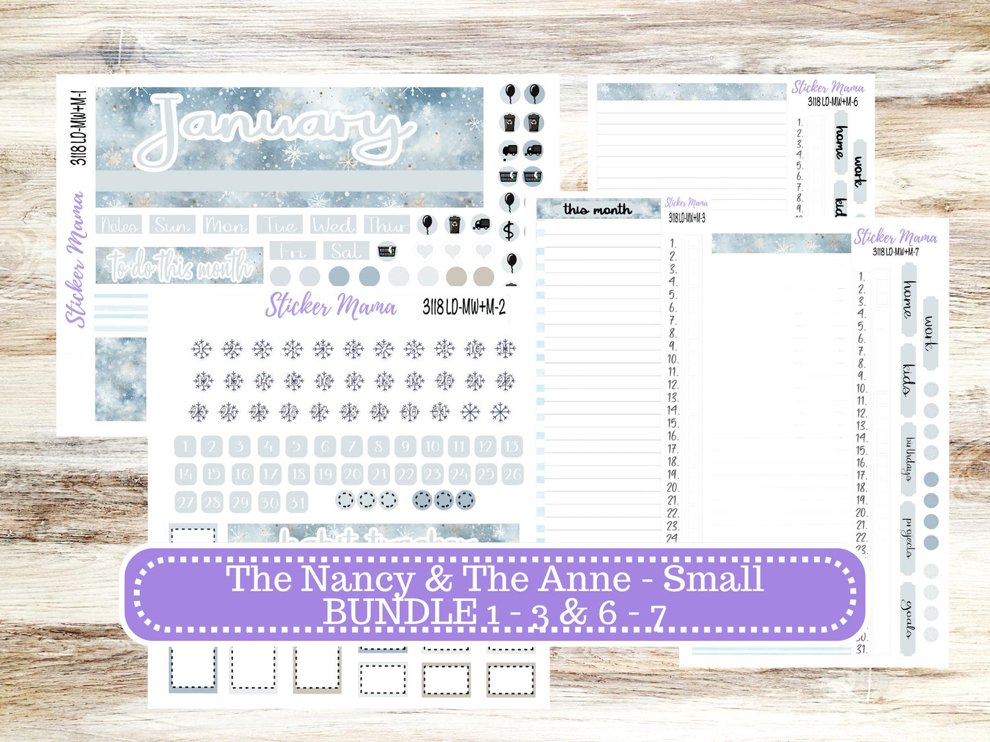 LD SMALL "The Anne" & "The Nancy" || MINI Week + Month Planner Kit #3118 || Laurel Denise Horizontal Vertical || January || 10-25