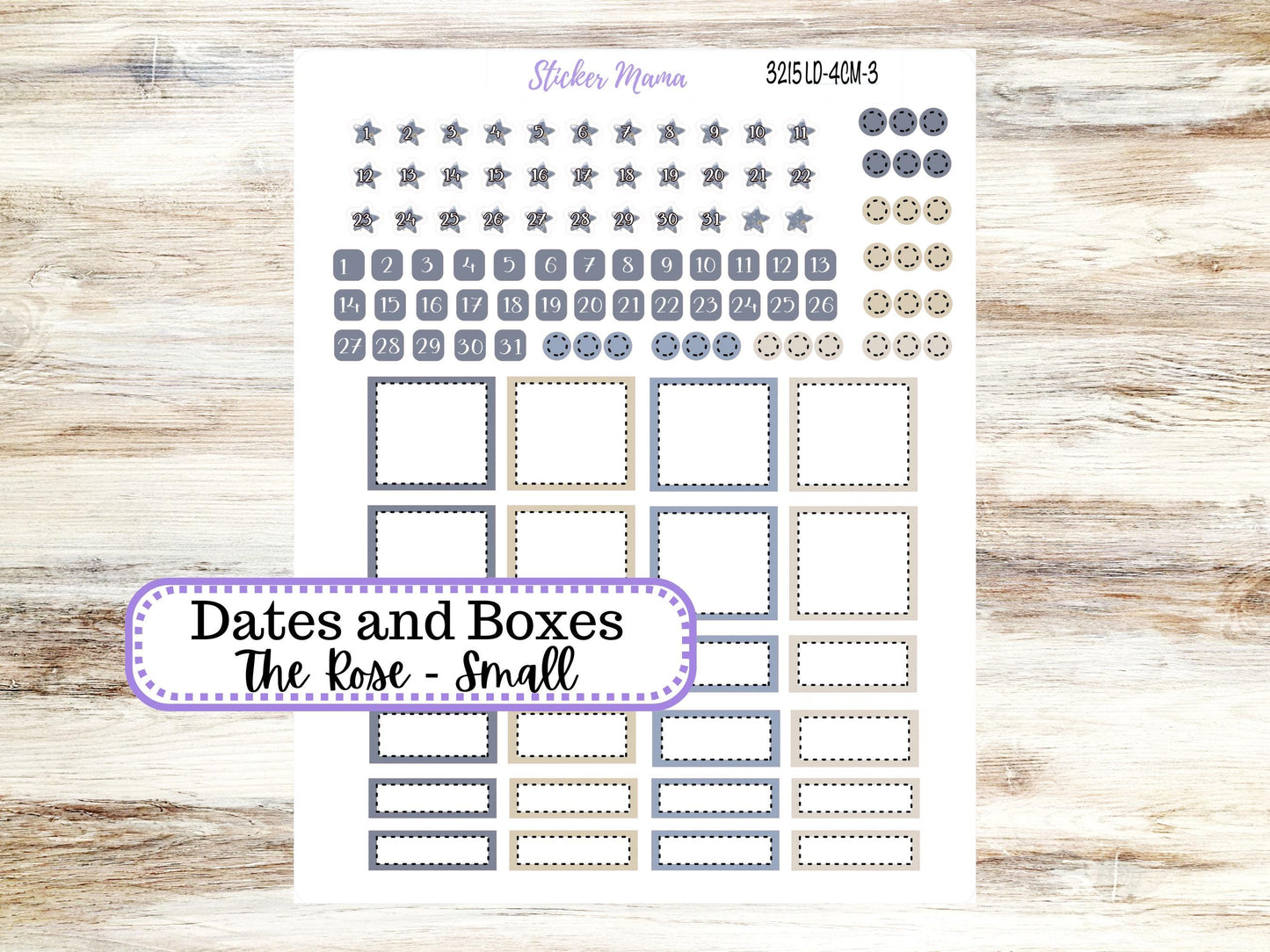 Laurel Denise Small Rose Planner Sticker Kit | 4 Column Mini | Project Mini  | Month of your Choice #3215 Charming Roses | 1-26